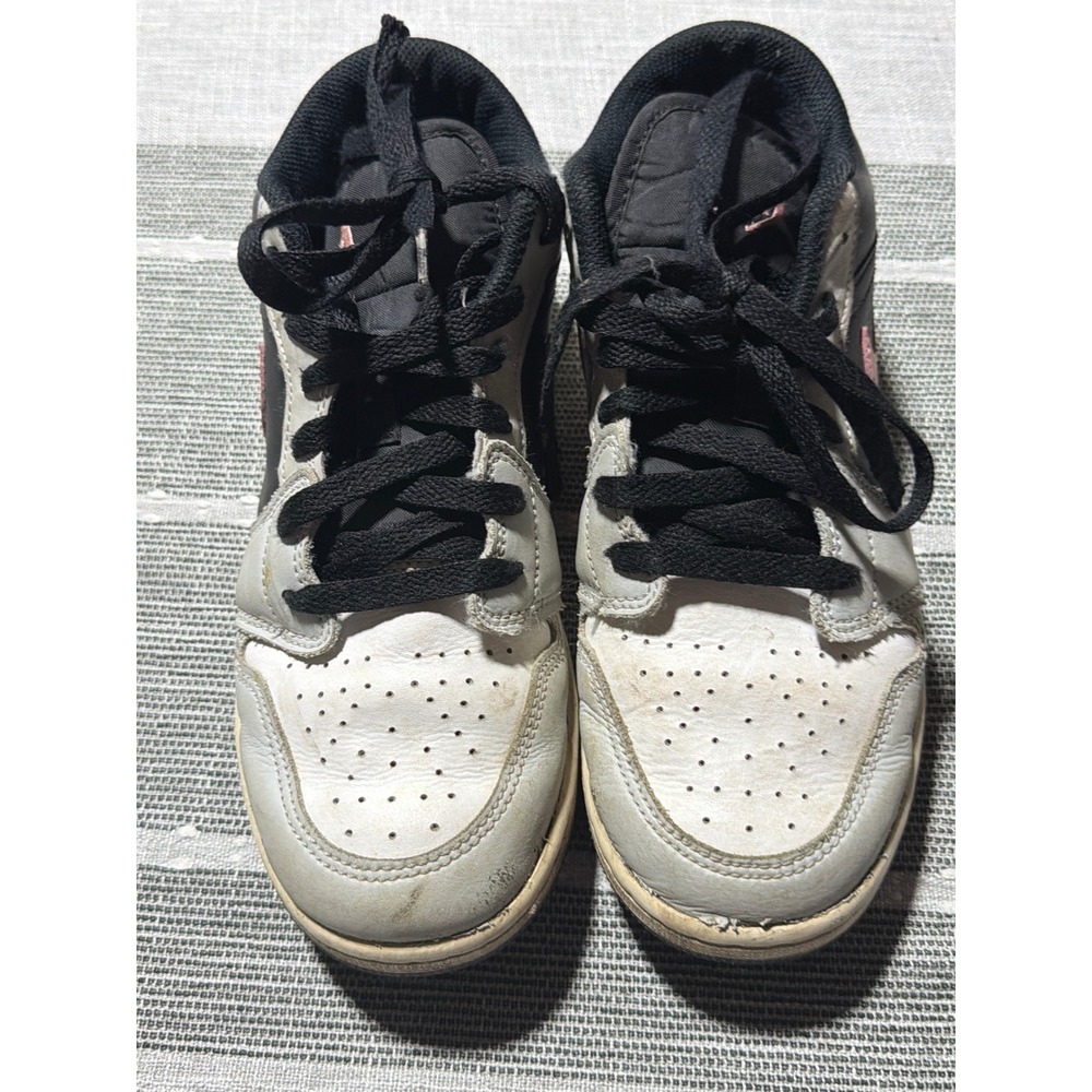Nike Air Jordan 1 Mid GS White Black Pink Kids Size 6.5 SneakersY - Picture 1 of 6